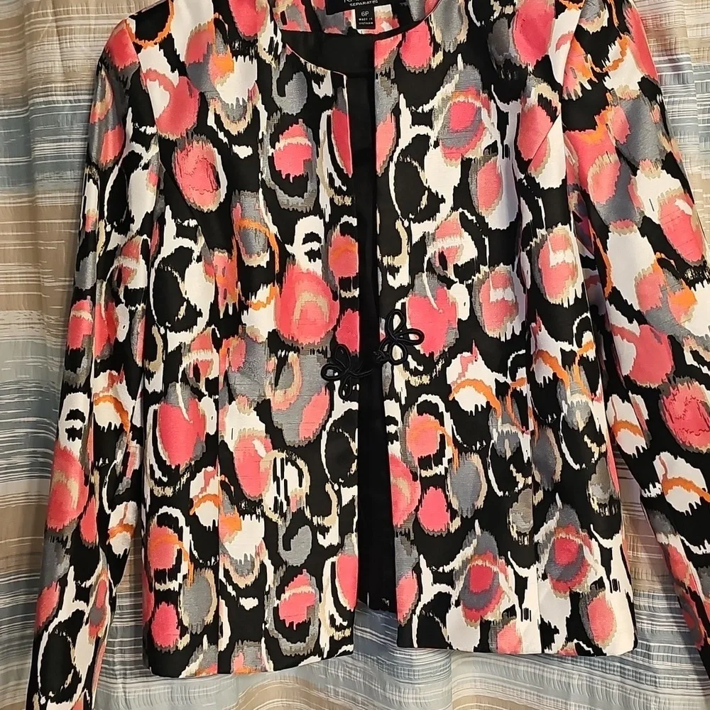 Kasper Women’s Petite Multicolor Abstract Blazer - Picture 3 of 7